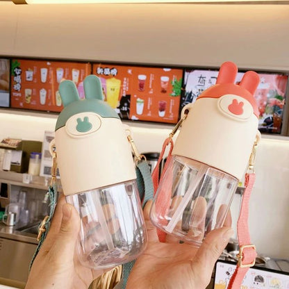 600ML Cute Bunny Cartoon Character Kids Water Bottle