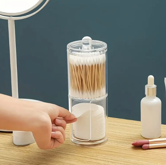 2 in 1 Acrylic Cotton Swab Organizer
