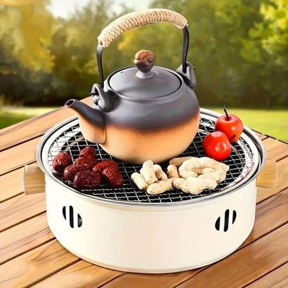 Portable Bbq Grill with Wood Handles