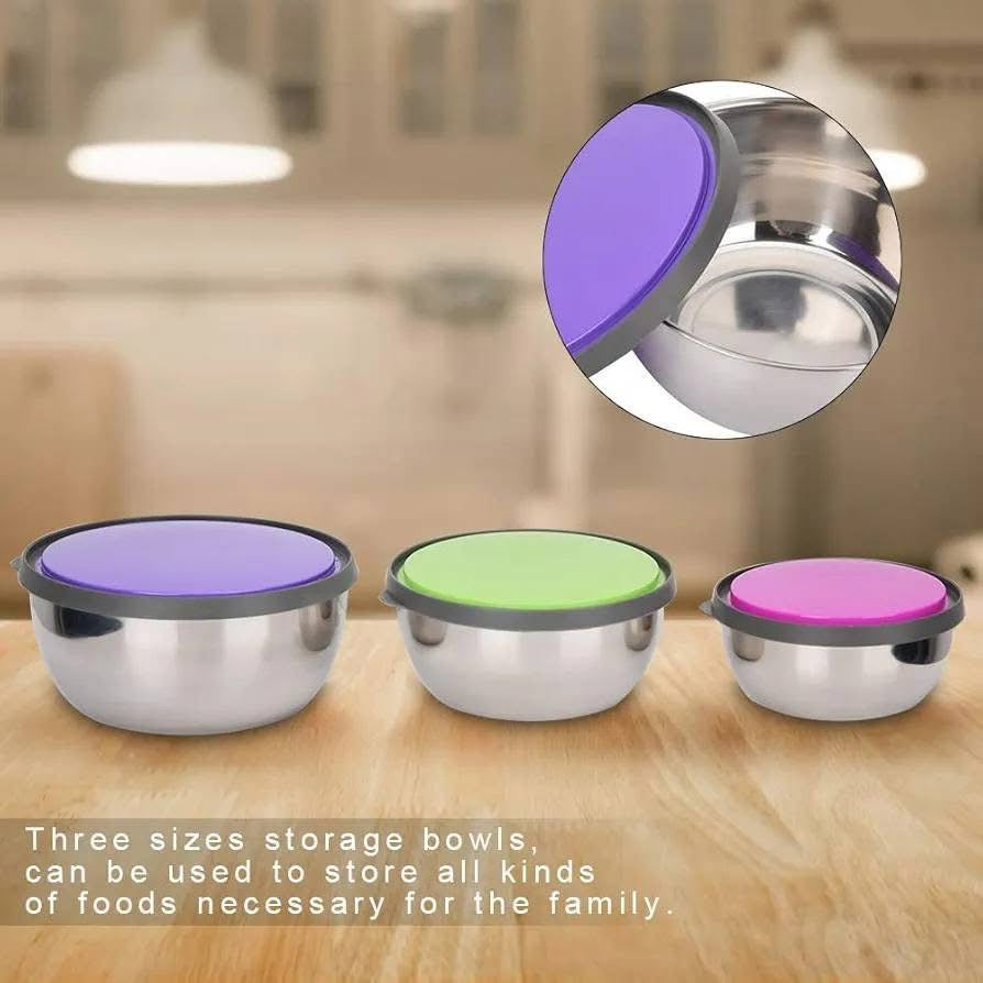 3 Pcs Stainless Steel Bowls Set