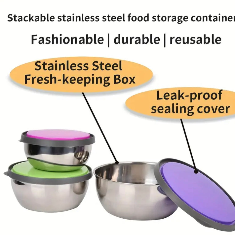 3 Pcs Stainless Steel Bowls Set