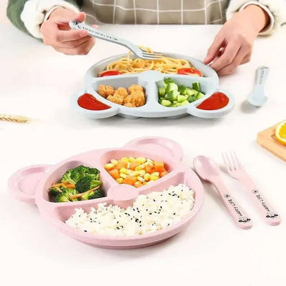 5 Pcs Bear Plate Set With Spoon for Kids