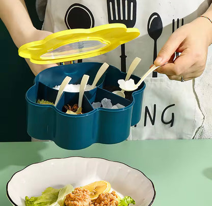 5 Grids Seasoning Spice Box with Spoon
