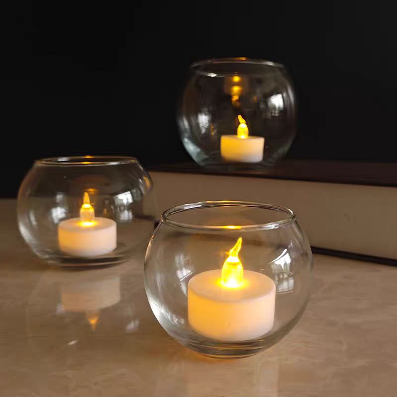 Led Light Warm Glass Candle