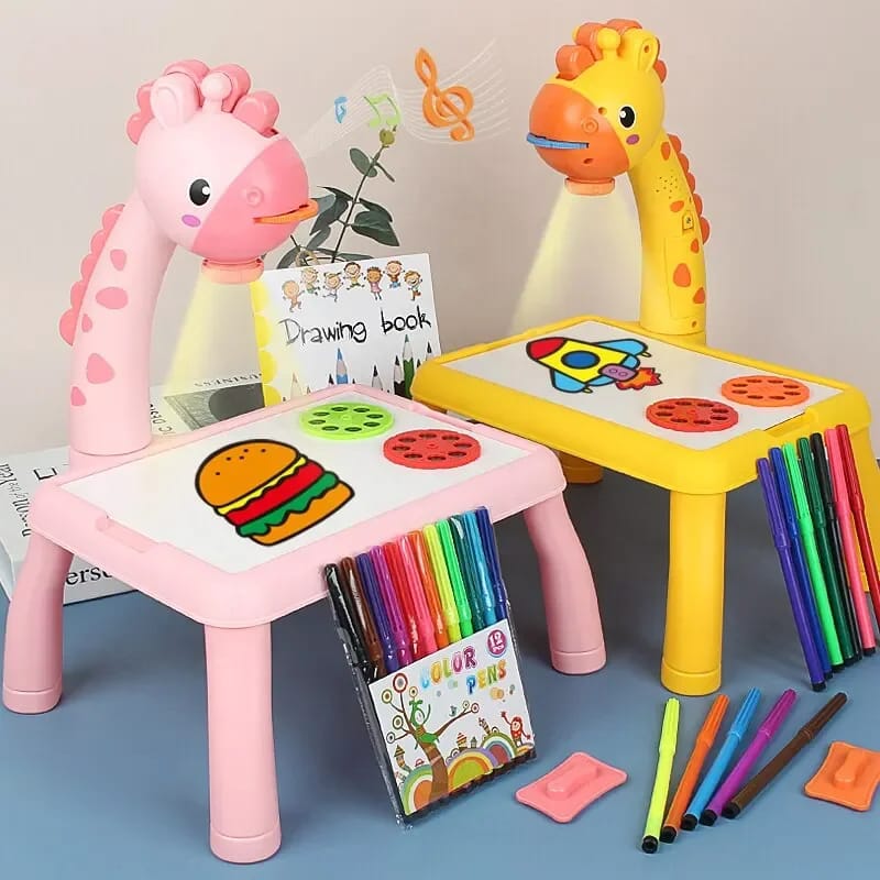 24 Pattern Kids LED Projector Art Drawing Set Light Table With 3 Slides & 1 Book With 12 Color Pen