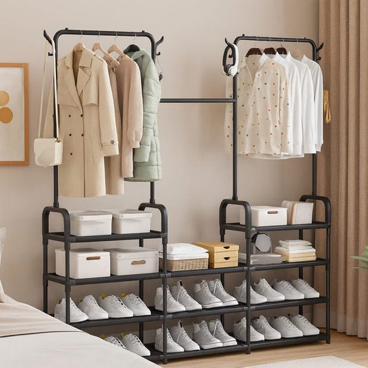 Shoe rack and Clothes Hanging Rack