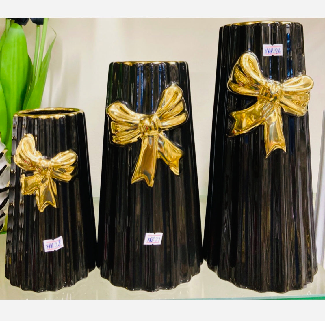 3 Pcs Bow Flower Vase for Vanity Decoration