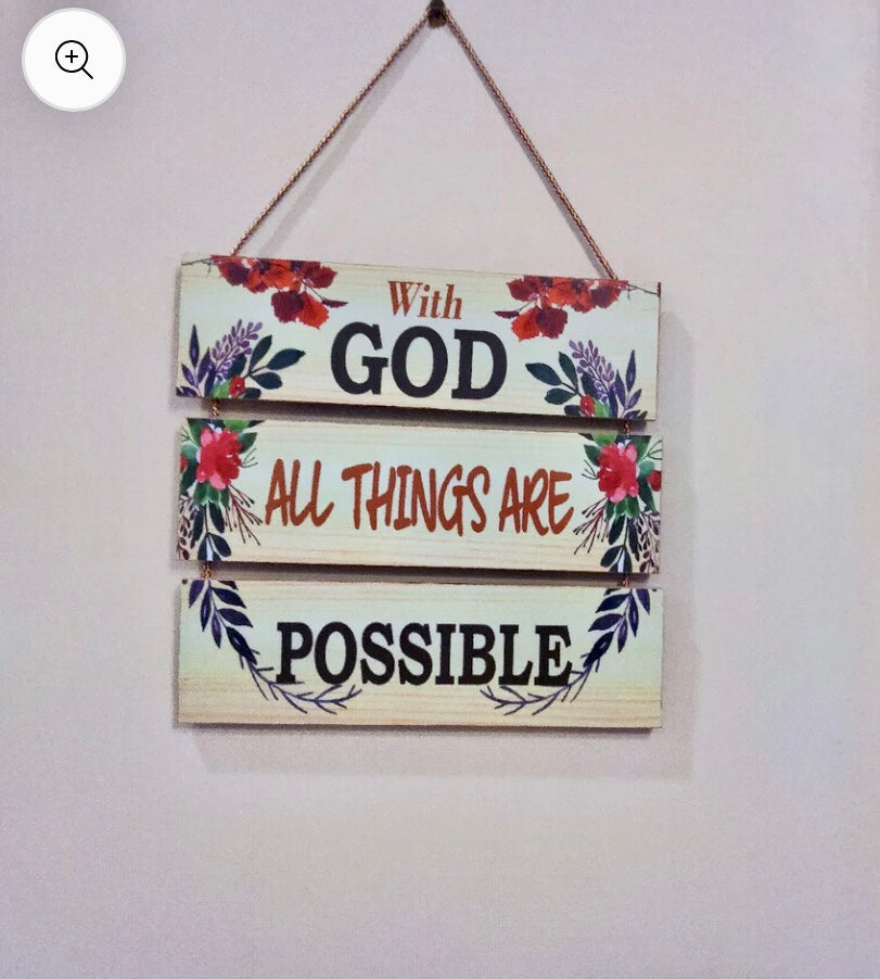 God Faith quotation 3 Steps Wall hanging for Wall Decoration