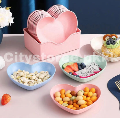 8 Pcs Heart Love Plates kitchen Household Use