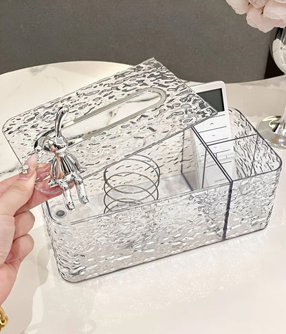 Glacier Tissue Box with Storage Holder