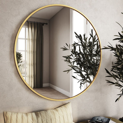 Golden Round Mirrors for Home Decor Vanity Table Mirrors (Size=18 by 18 inches)