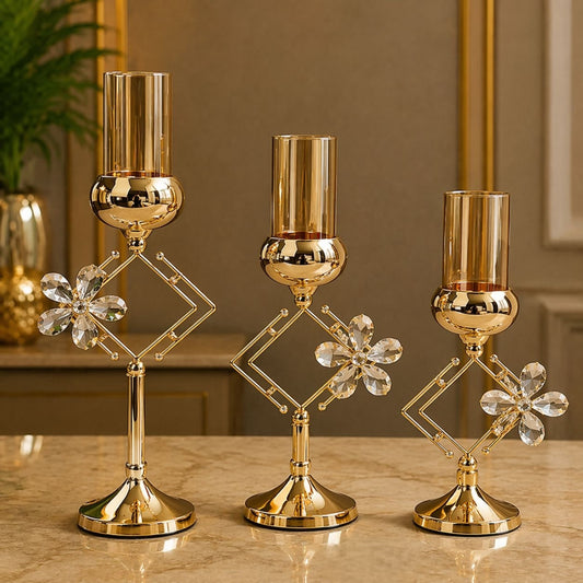3 Pcs Metal Candle Stand for Decor