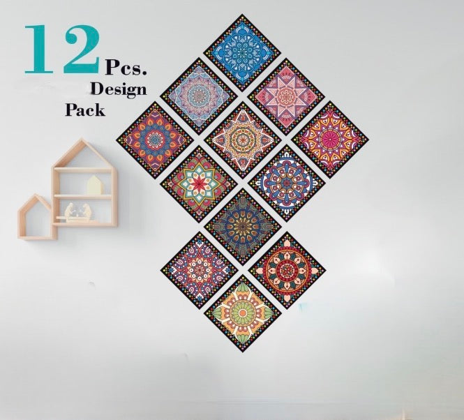 12 Pcs Tile Stickers Set