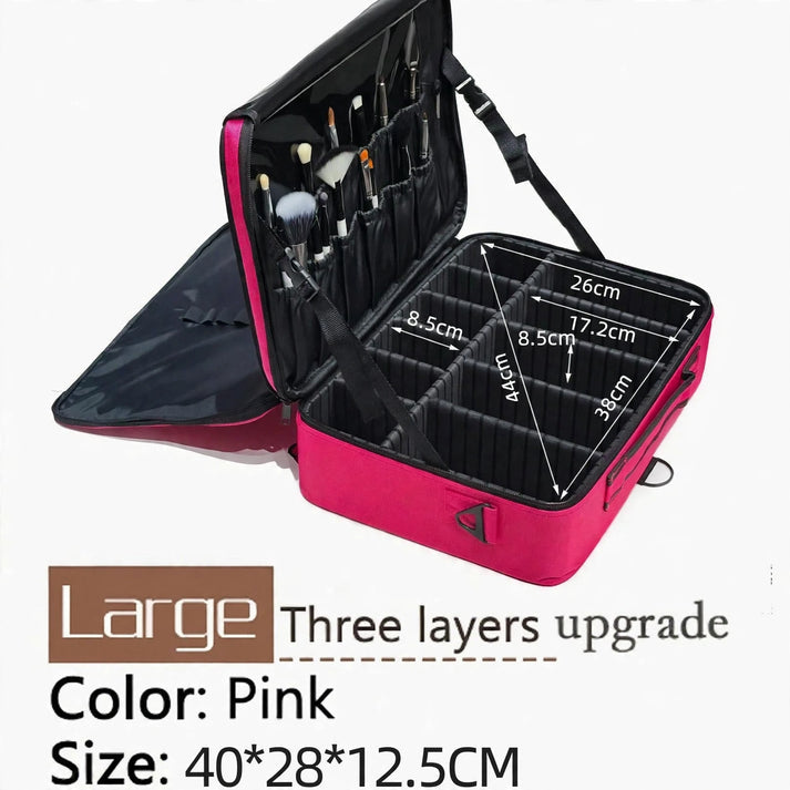 3 Layer Large Capacity Makeup Vanity Bag