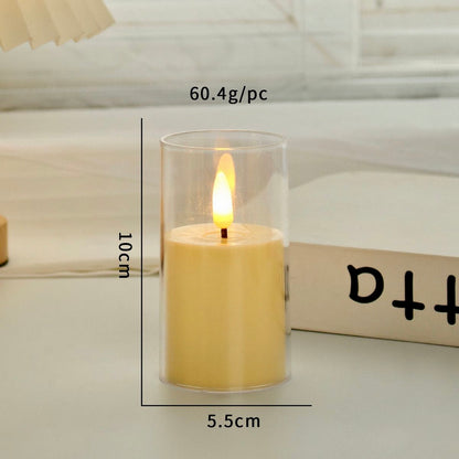 Led Burning Candle with Glass