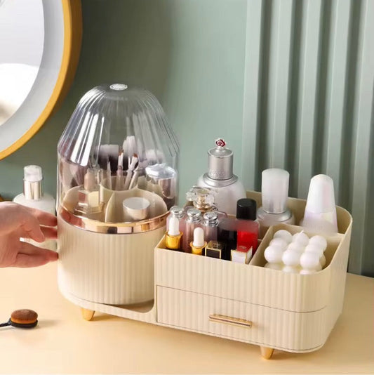 360 Rotation Makeup Organizer with Brush Holder