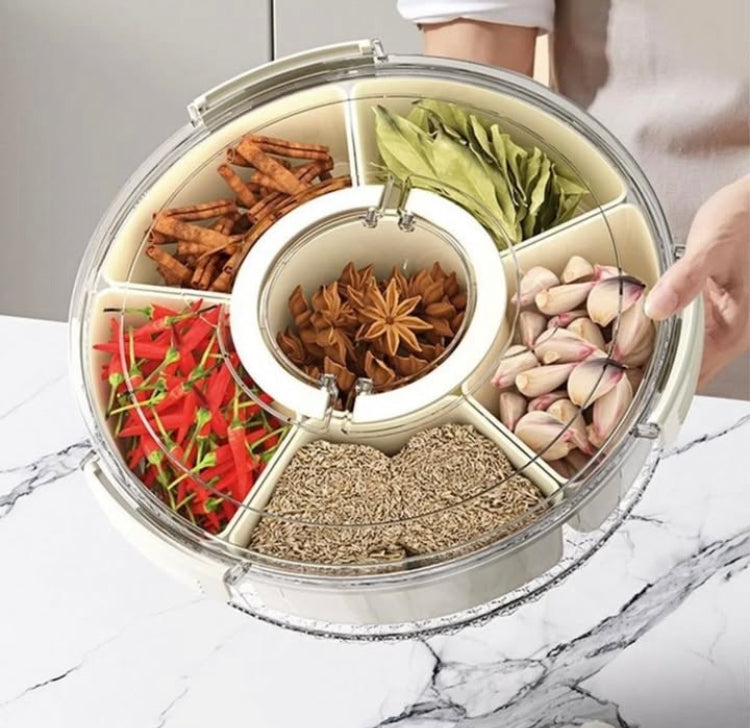 3 Layers Rotating 6 Compartment Food Storage Box