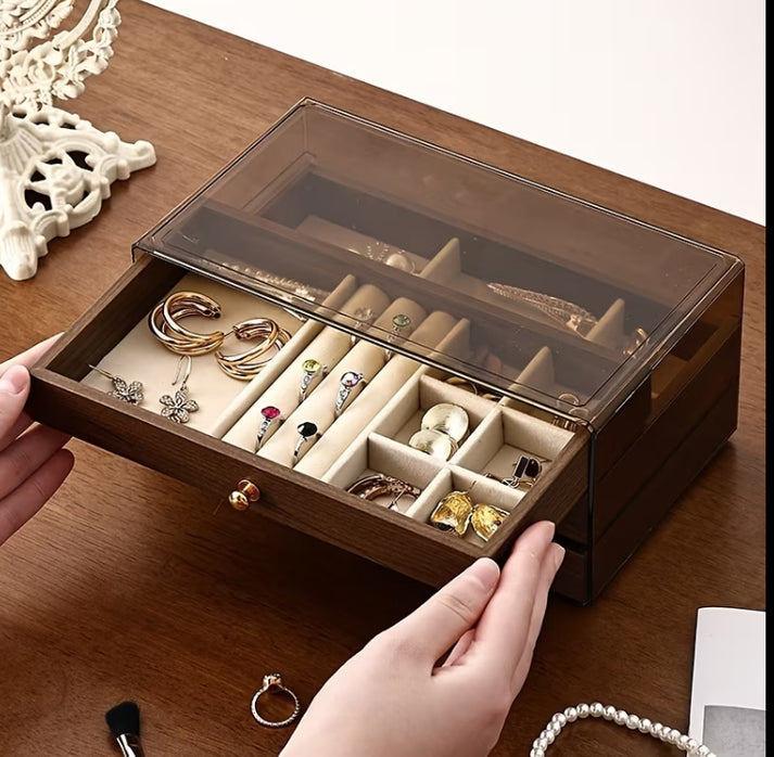 3 layer Wooden Jewellery Box with Drawers