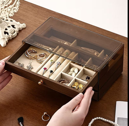 3 layer Wooden Jewellery Box with Drawers