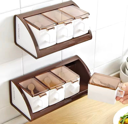 4 Grids Wall Mounted Spice Box