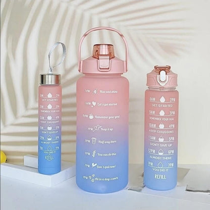 3 Pcs Double Shade Water Bottles Set