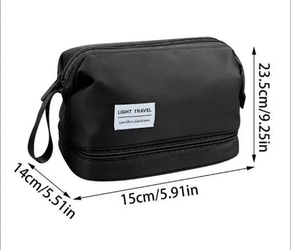 Large Capacity Double Layer Cosmetic Bag Makeup pouch