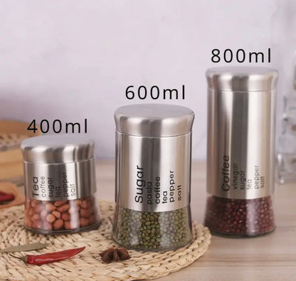 Multifunctional 3 Pcs Spice Jars Set (400ml,600ml,800ml)