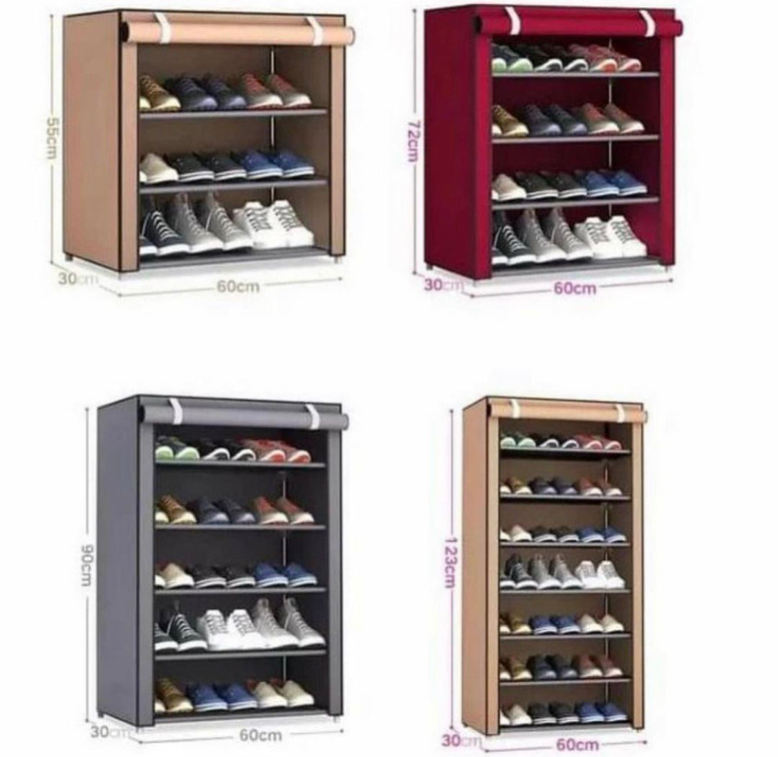 New Dustproof Multi Layers Shoe Racks With Steel Rod with Parachute Material.