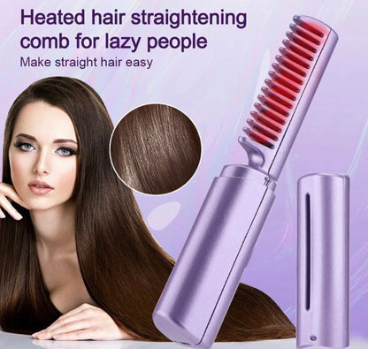 2 in 1 Hair Straightener Comb Portable Mini Usb Rechargeable Hair Straightener.