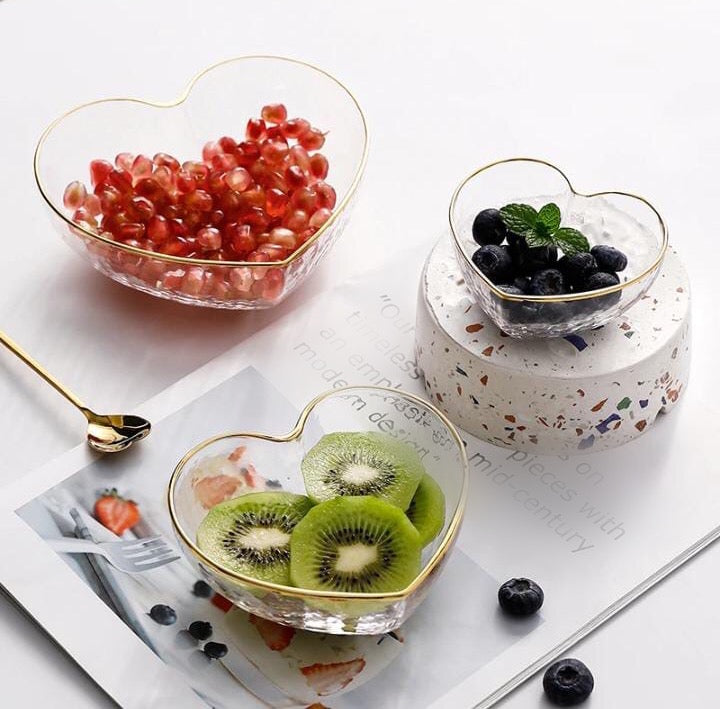 3 Pcs Heart Shape Bowls Set