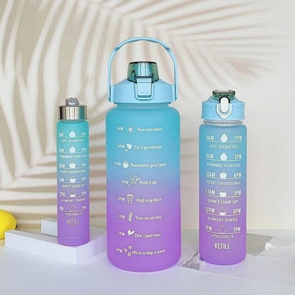 3 Pcs Double Shade Water Bottles Set
