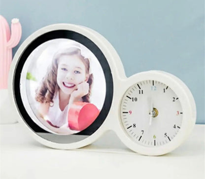 Alarm Clock with Led Mirror photo Frame