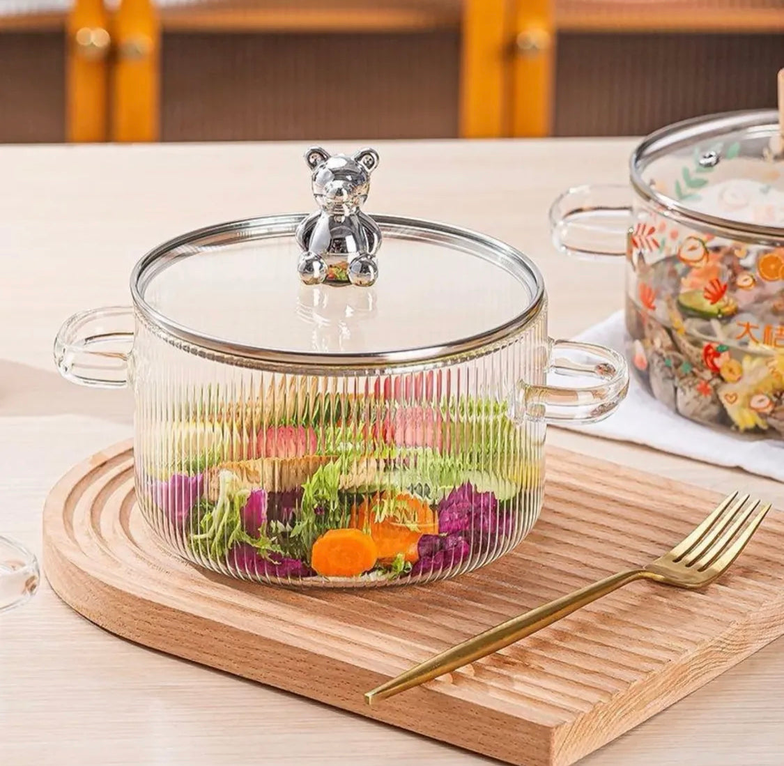 2 Liter Glass Cooking Pot with Lid