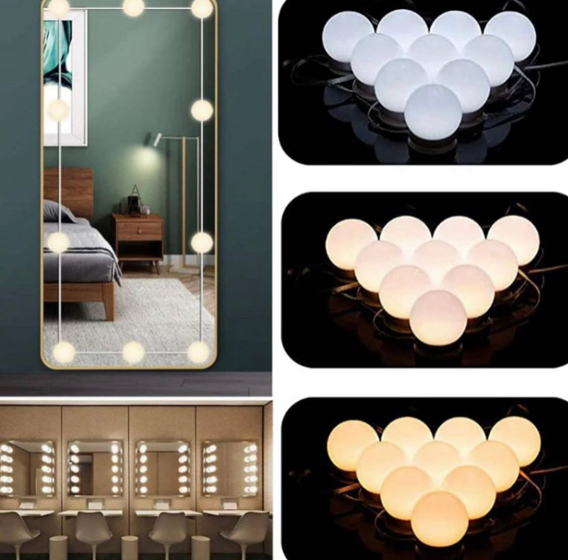 10 Vanity Bulbs with 3 Modes Changeable