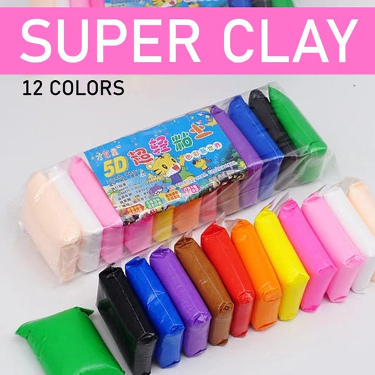 12 Colours Super Clay Art with Tools for Kids