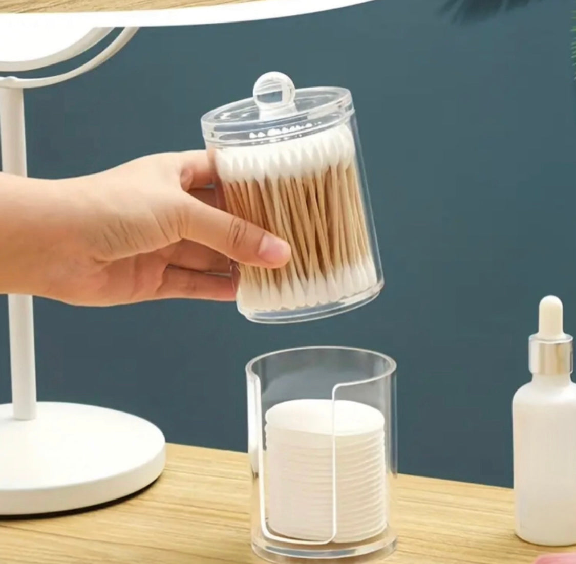 2 in 1 Acrylic Cotton Swab Organizer