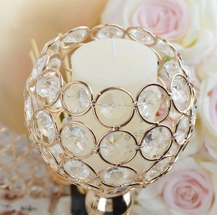 Metal Crystal Candle holder