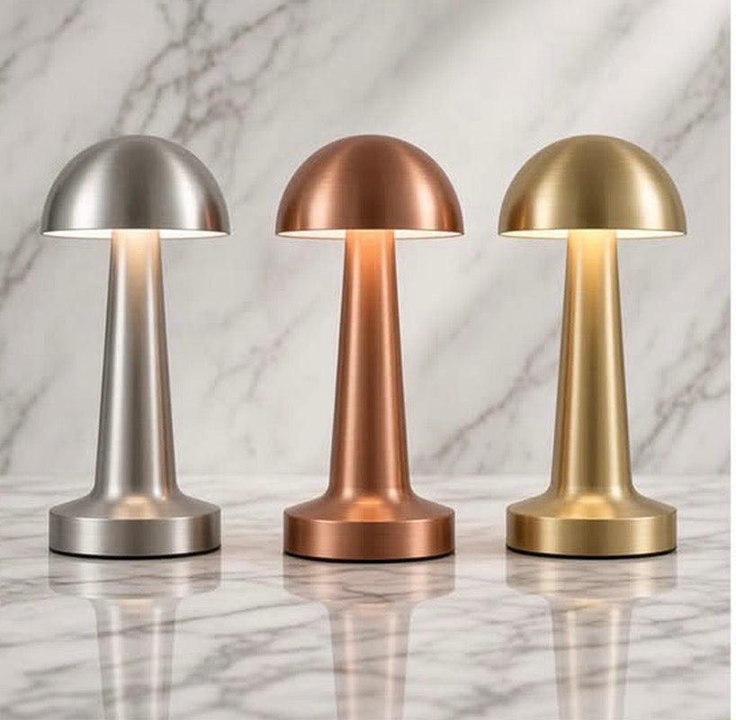Rechargeable 3 Modes Metal Mushroom Lamp