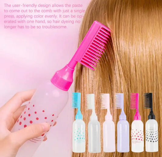 Hair Dye Applicator Bottle with Comb