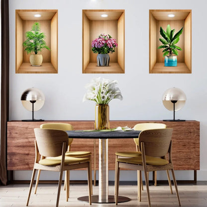 3 Pcs Flower Vase Wall Decoration