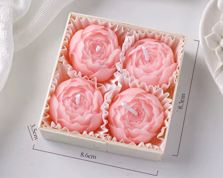 4 Pcs Rose Scented Candle Gift Box