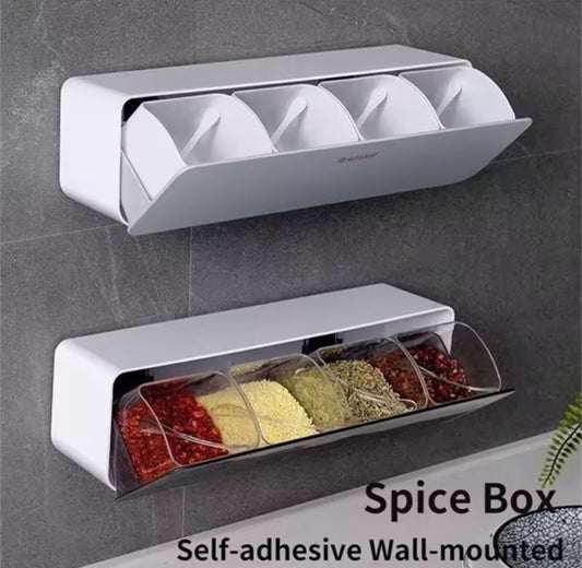 4 Grids Wall-Mounted Spice Rack