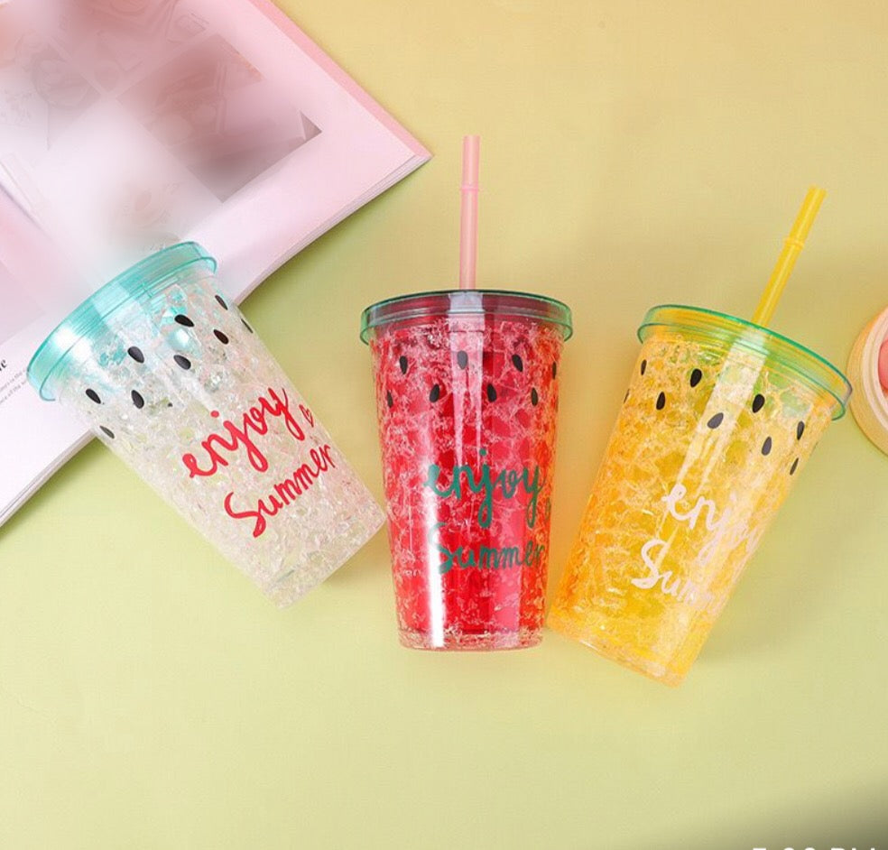 Summer Straw Tumblers with Lid
