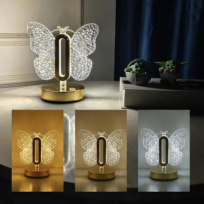 Rechargeable Butterfly 3 modes Touch Sensor Lamp