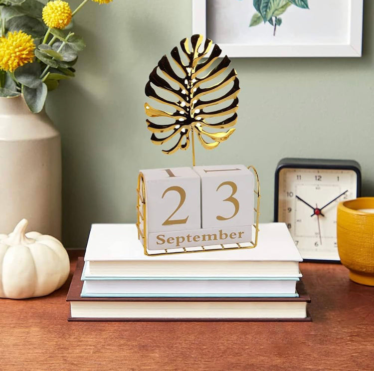 Metal Calender Showpiece for Table Decor