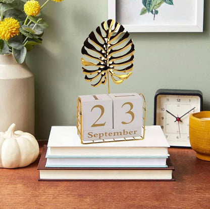 Metal Calender Showpiece for Table Decor