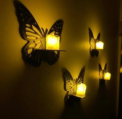 Wooden Butterfly Wall Candle Holder (6x8 inch)