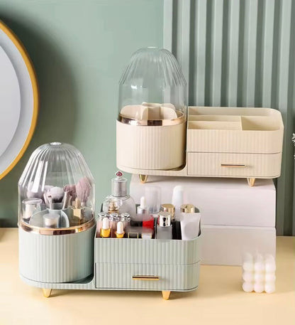 360 Rotation Makeup Organizer with Brush Holder