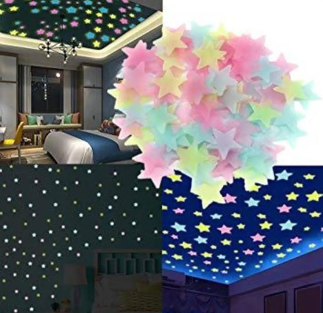 100 Pcs Glow In the Dark Stars for Kids