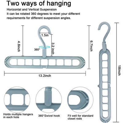 9 Holes Multifunction Clothes Hanger